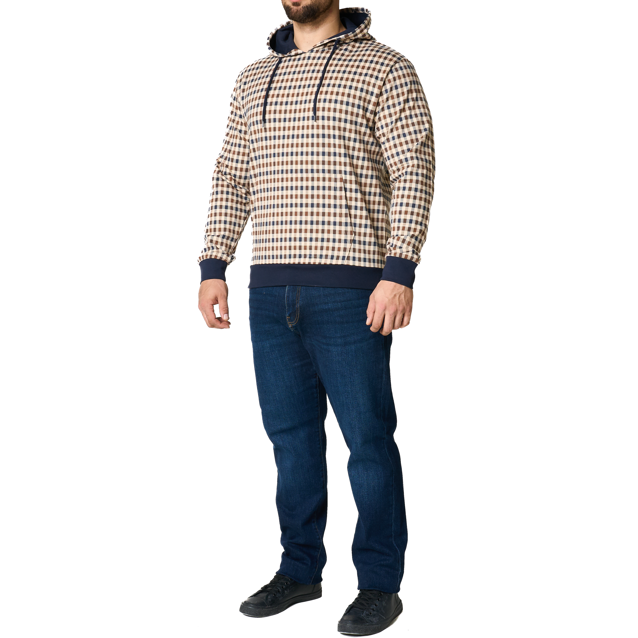 Mens Aquascutum Club Check Hoodie