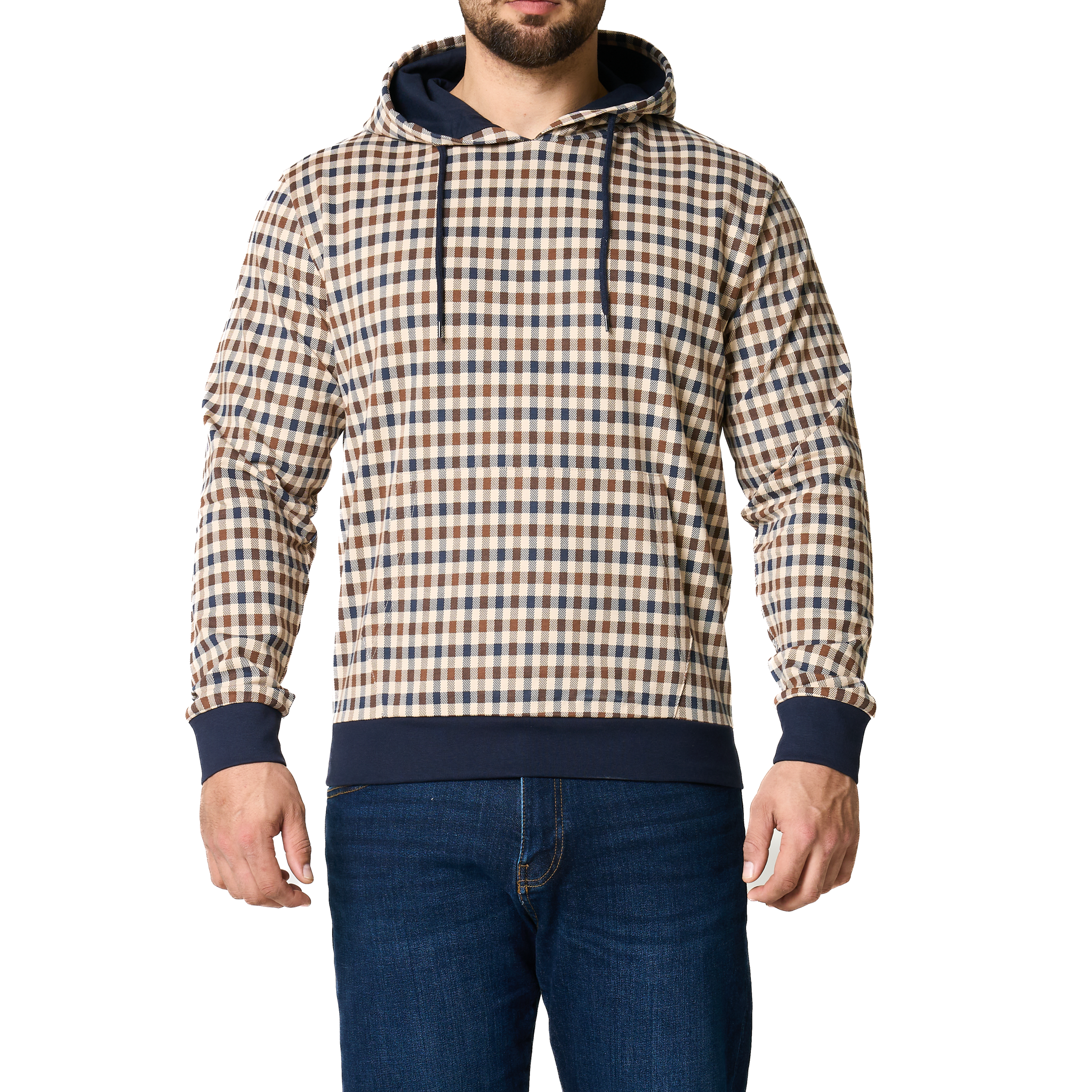 Mens Aquascutum Club Check Hoodie