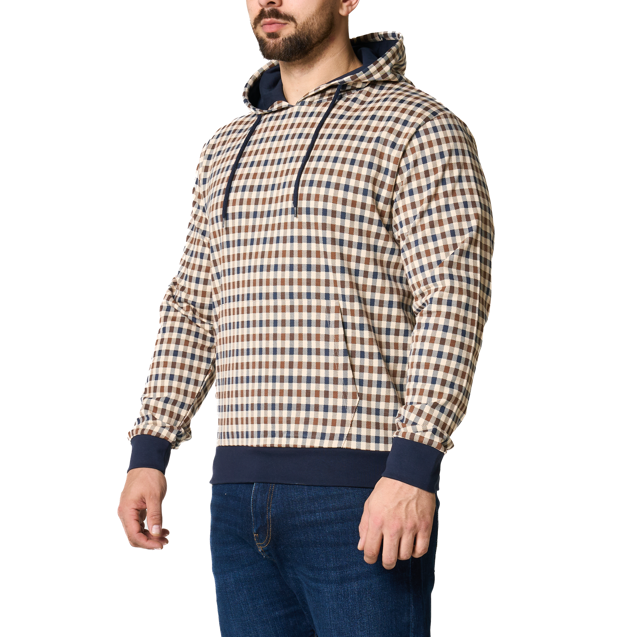 Mens Aquascutum Club Check Hoodie