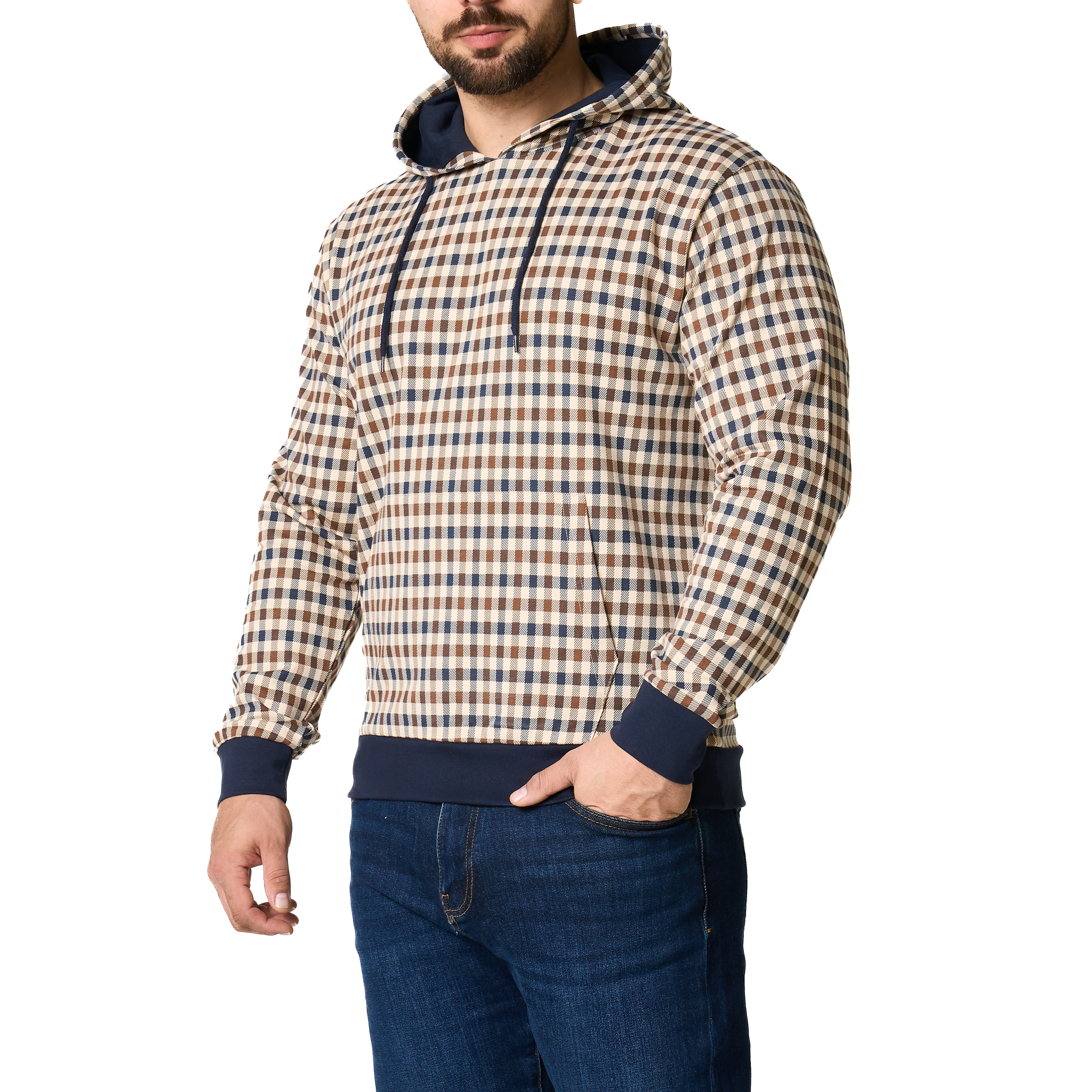 Mens Aquascutum Club Check Hoodie