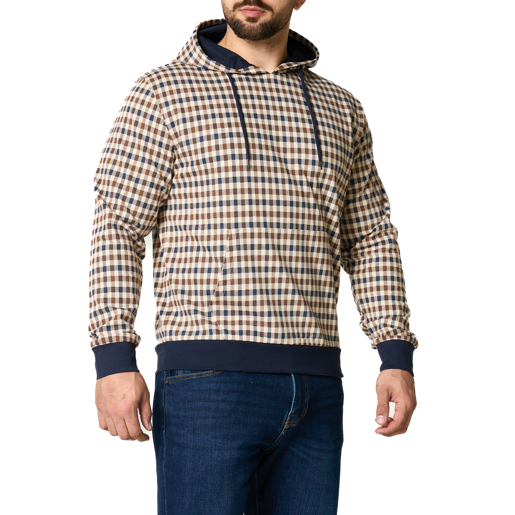 Mens Aquascutum Club Check Hoodie