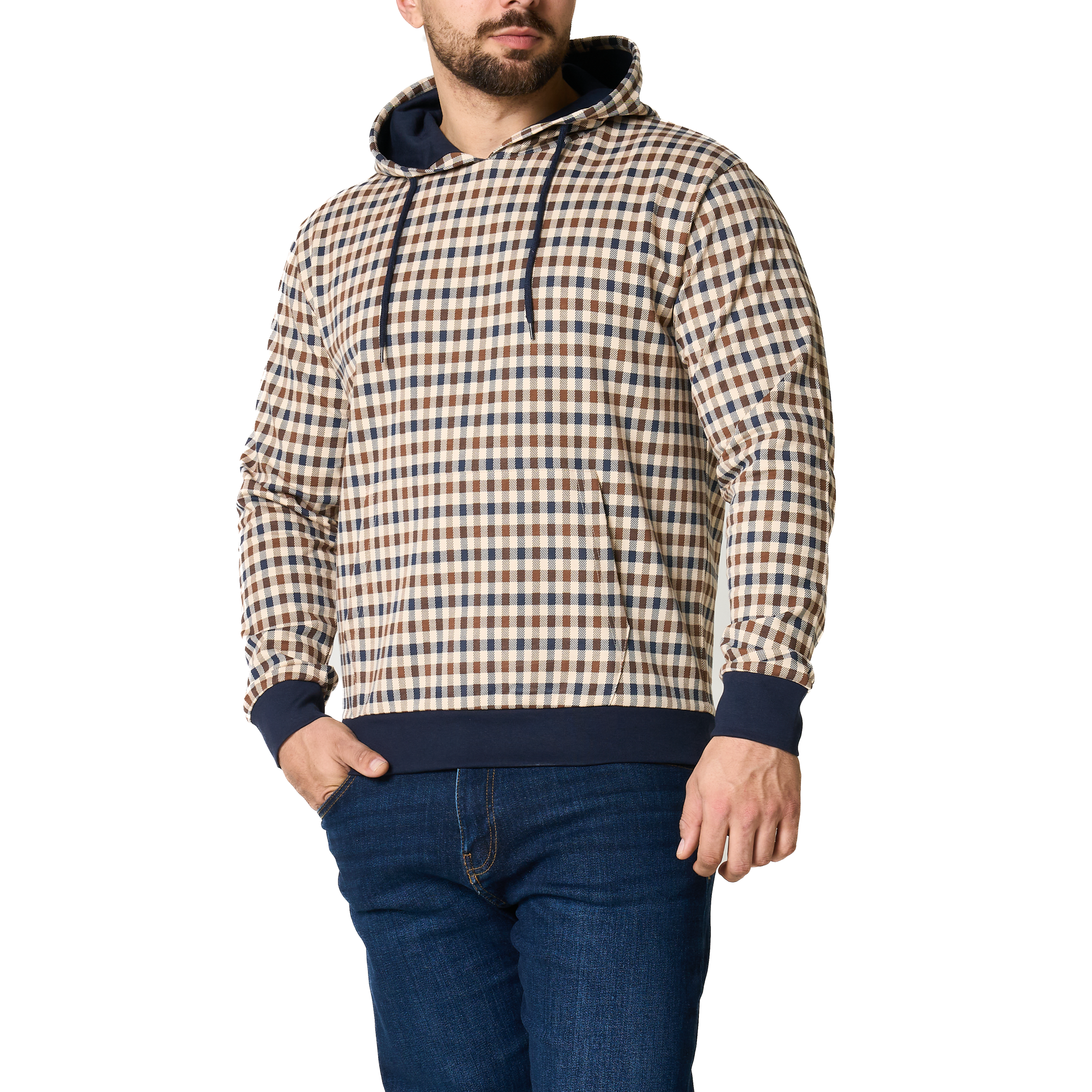 Mens Aquascutum Club Check Hoodie