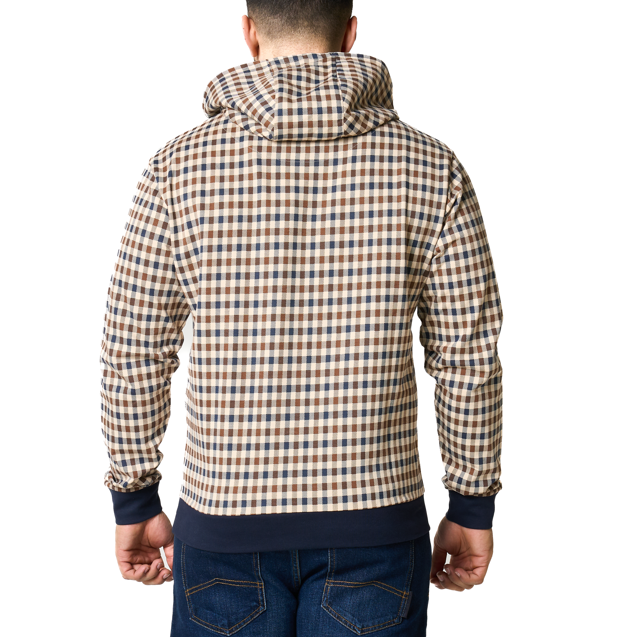 Mens Aquascutum Club Check Hoodie