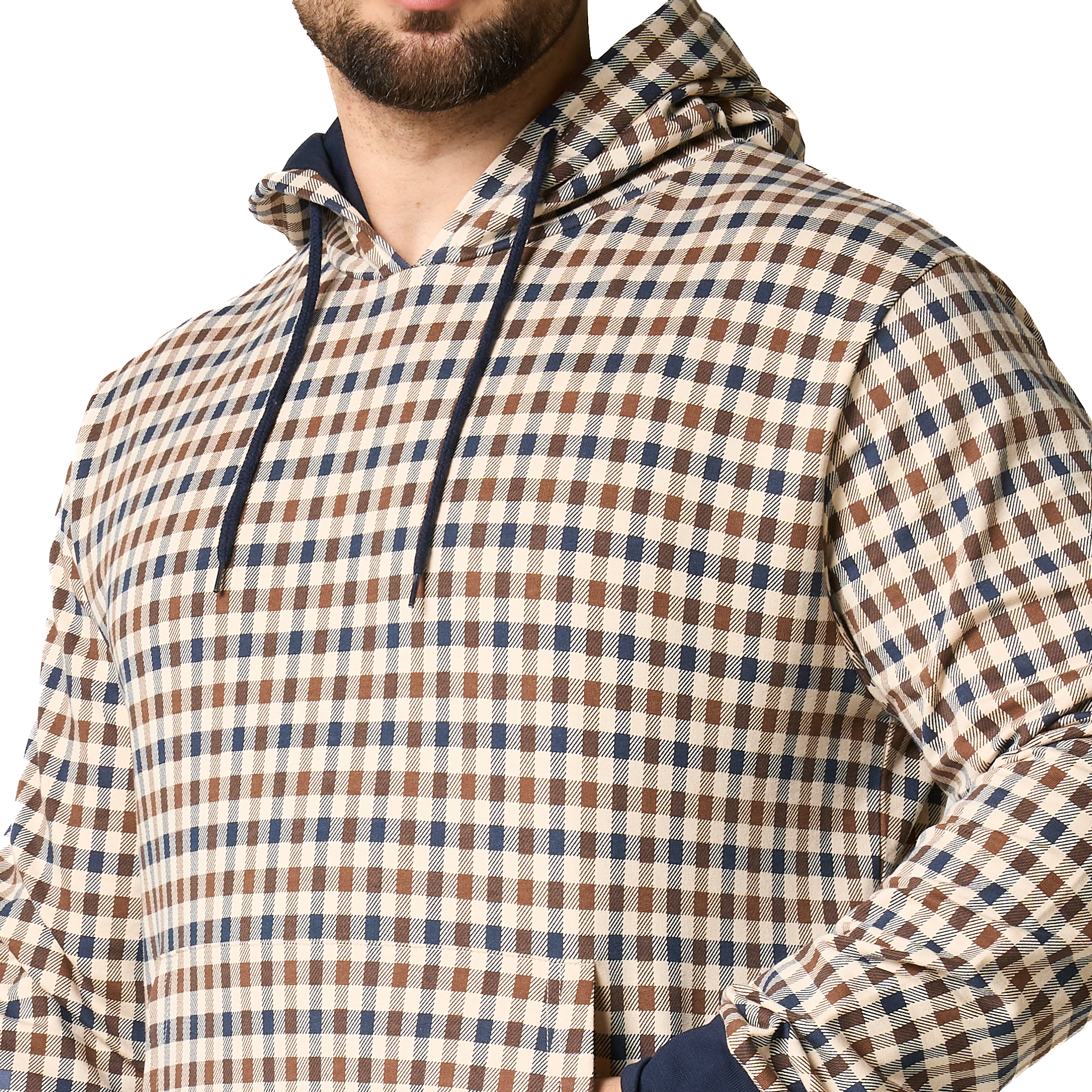 Mens Aquascutum Club Check Hoodie