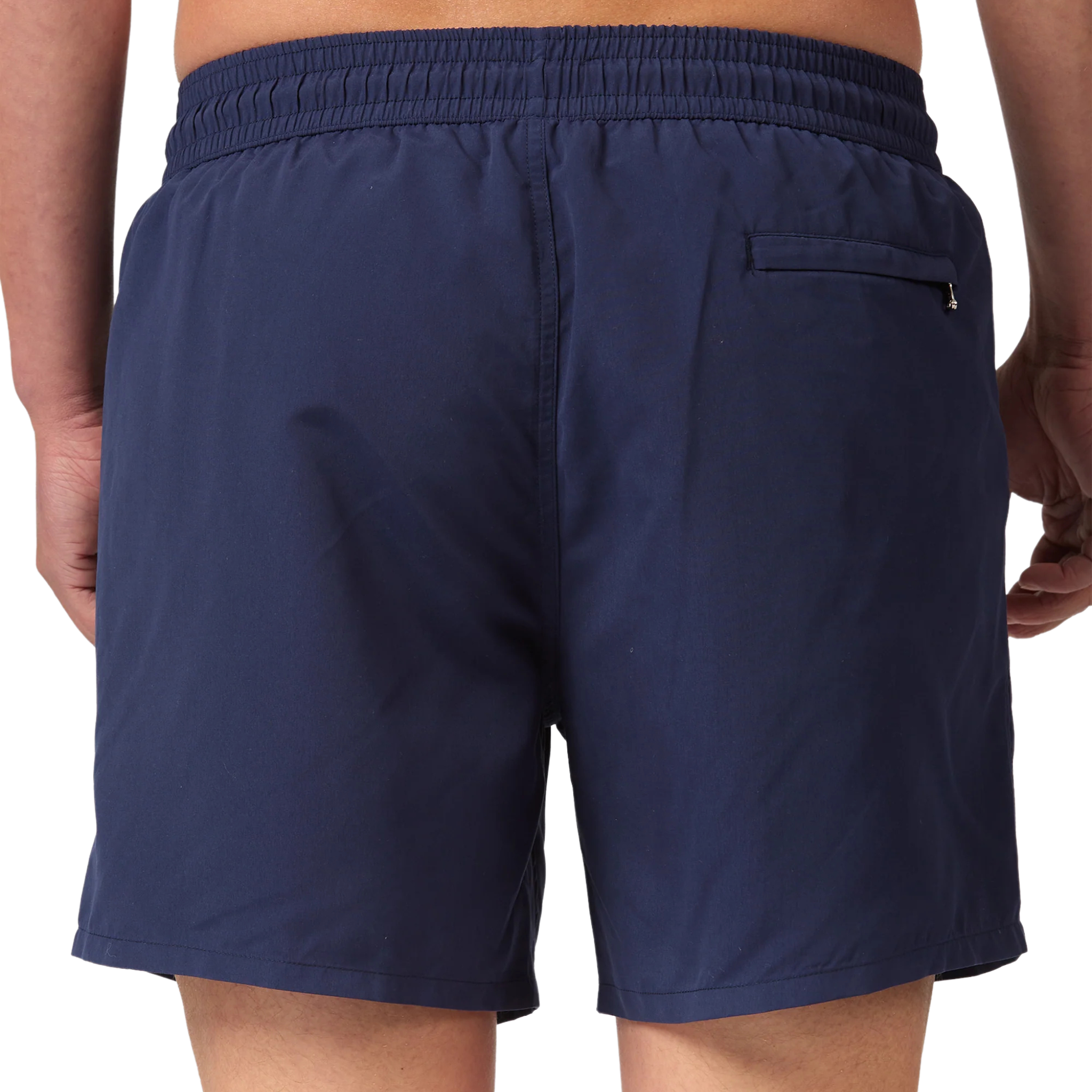 Mens Sandbanks Navy Badge Logo Recycled Swim Shorts