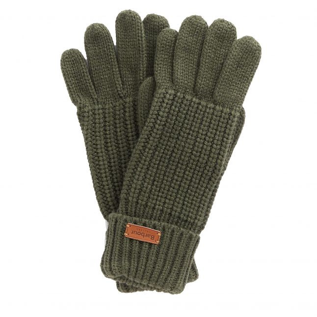 Womens Barbour Olive Saltburn Knitted Gloves