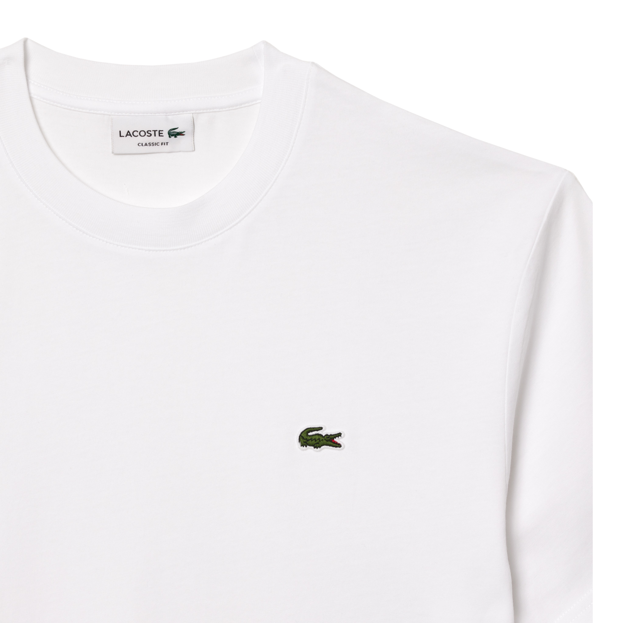Mens Lacoste White Classic Fit Mid Weight S/s T Shirt