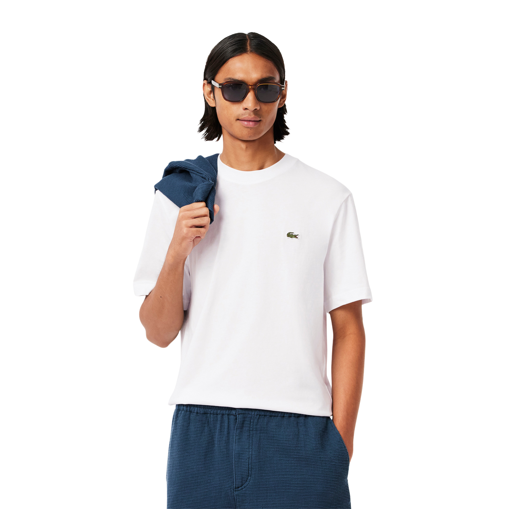 Mens Lacoste White Classic Fit Mid Weight S/s T Shirt