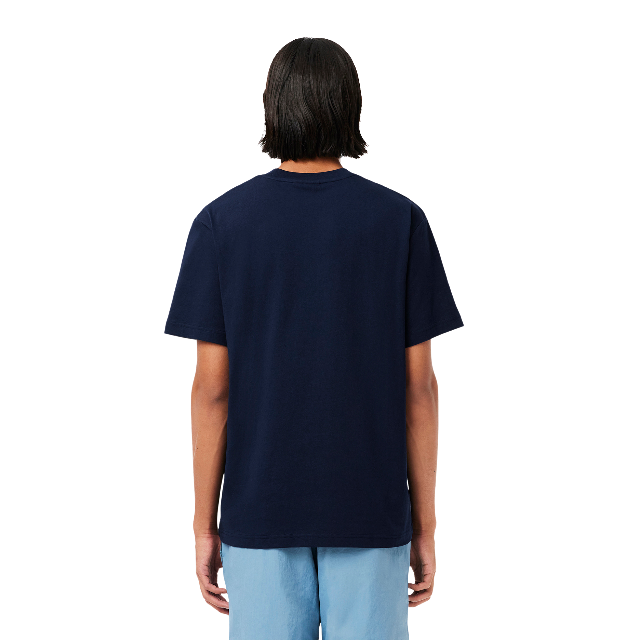 Mens Lacoste Navy Blue Classic Fit Mid Weight S/s T Shirt