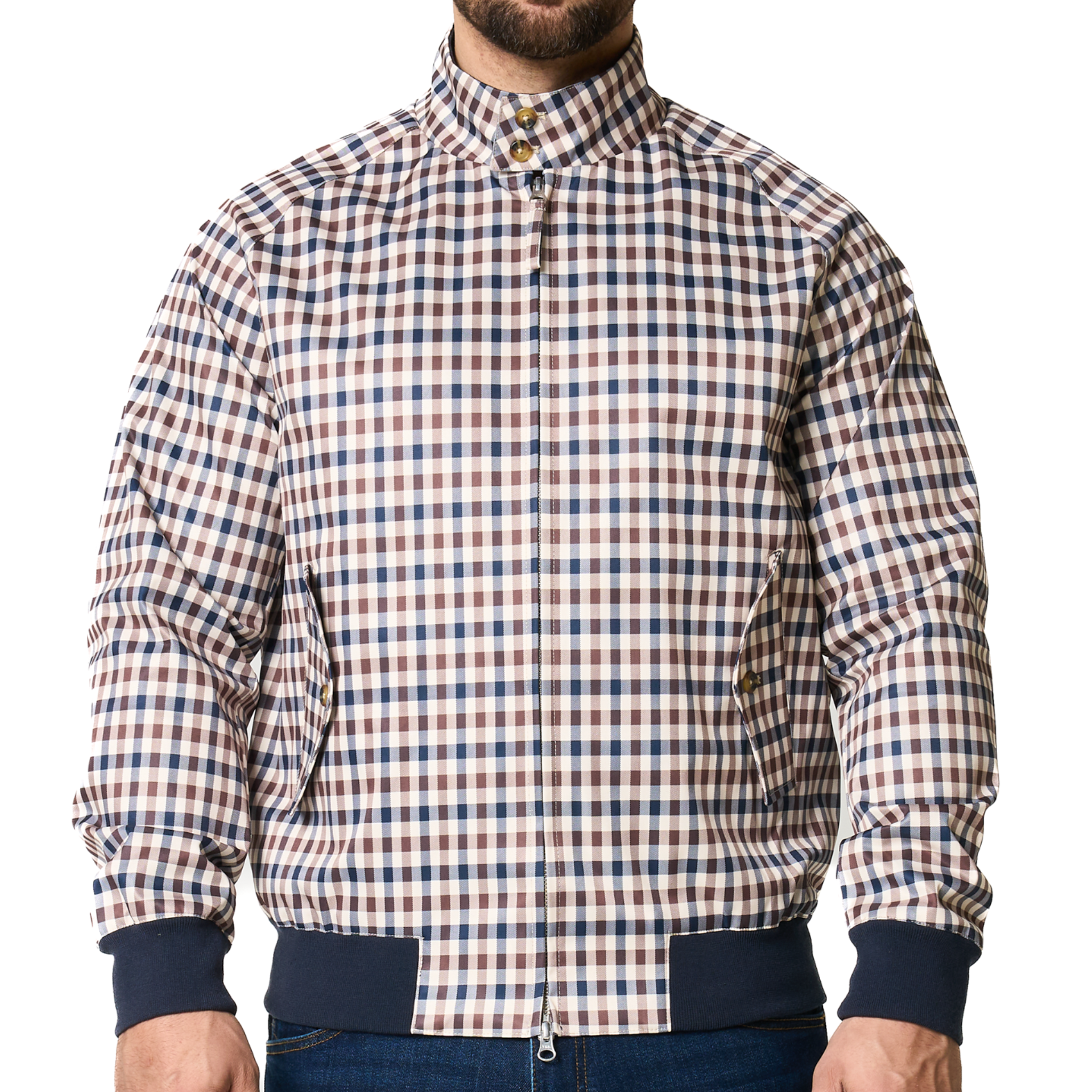 Mens Aquascutum Club Check Harrington Jacket