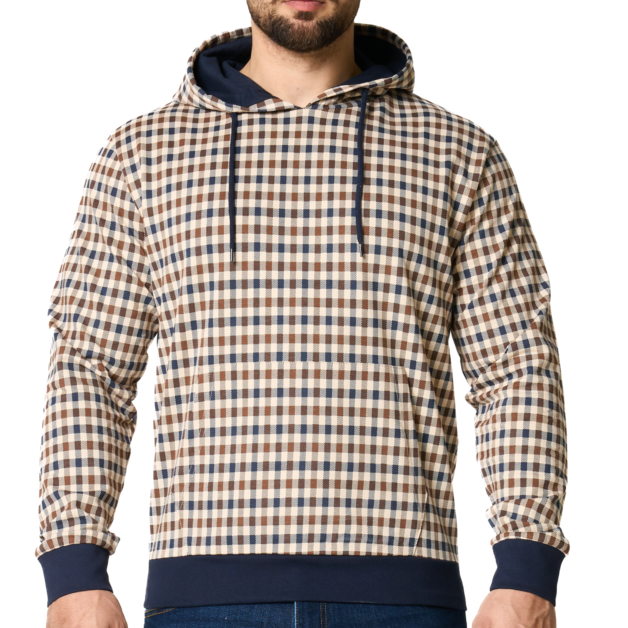 Mens Aquascutum Club Check Hoodie