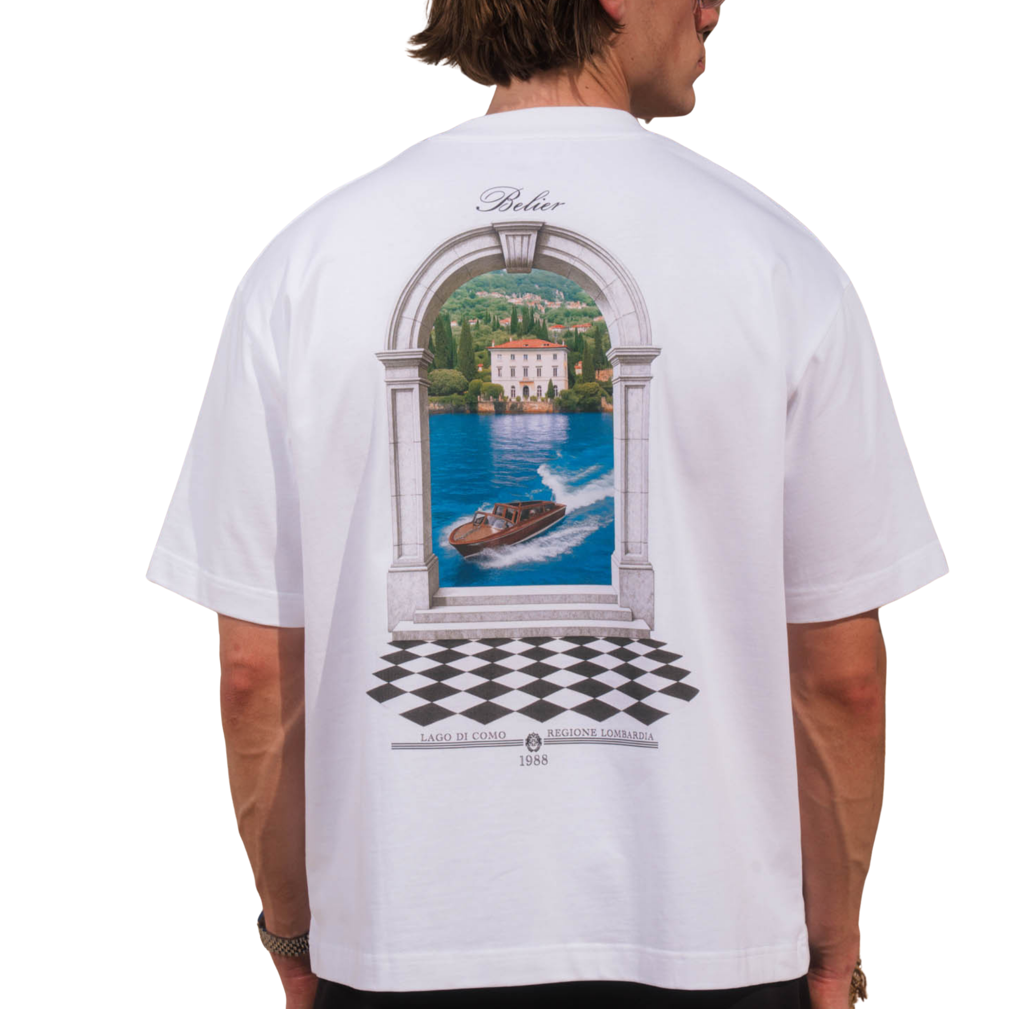 Mens Belier White Como Arch Graphic S/s T Shirt