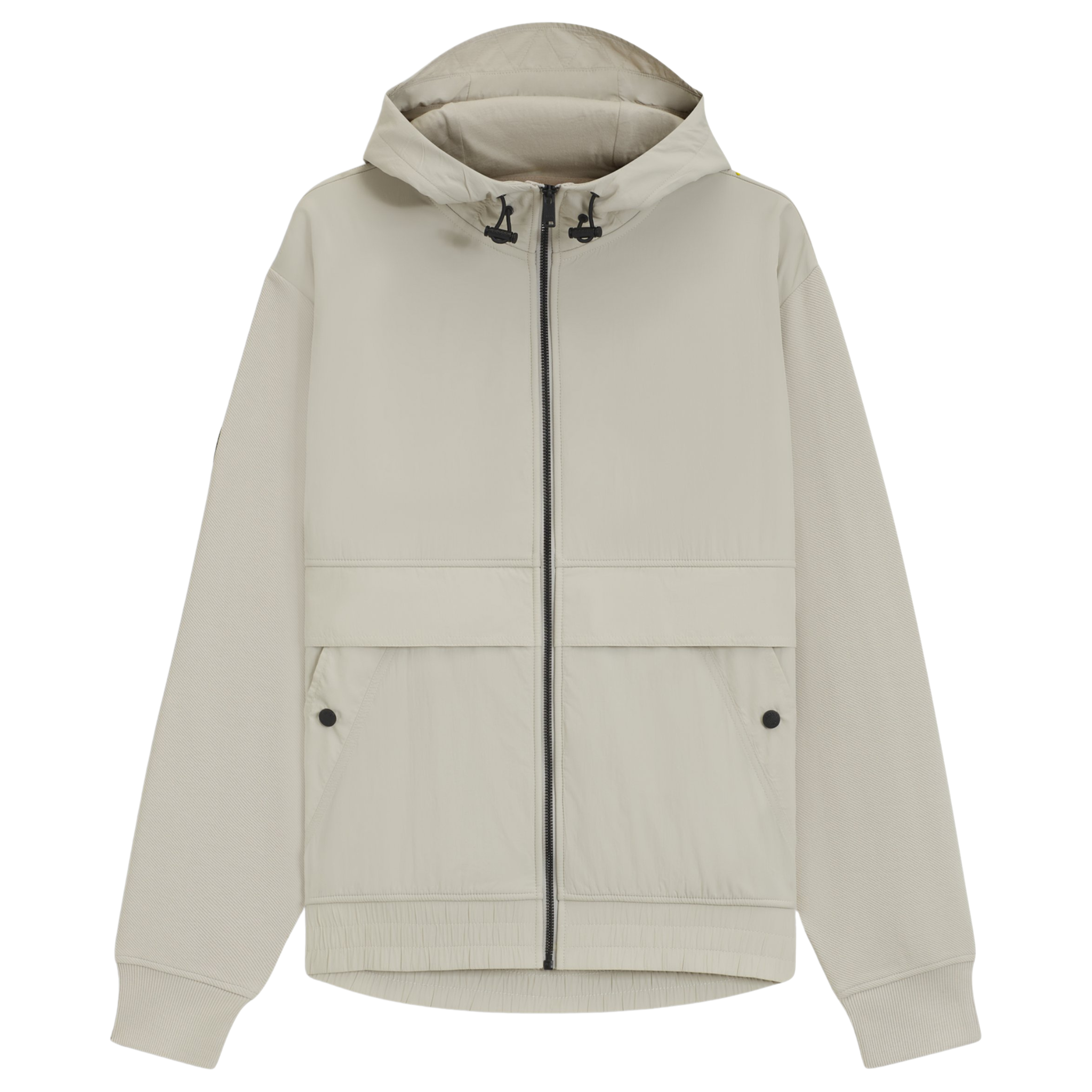 Mens BOSS Light Beige Ze__hood Zip Through Hoodie
