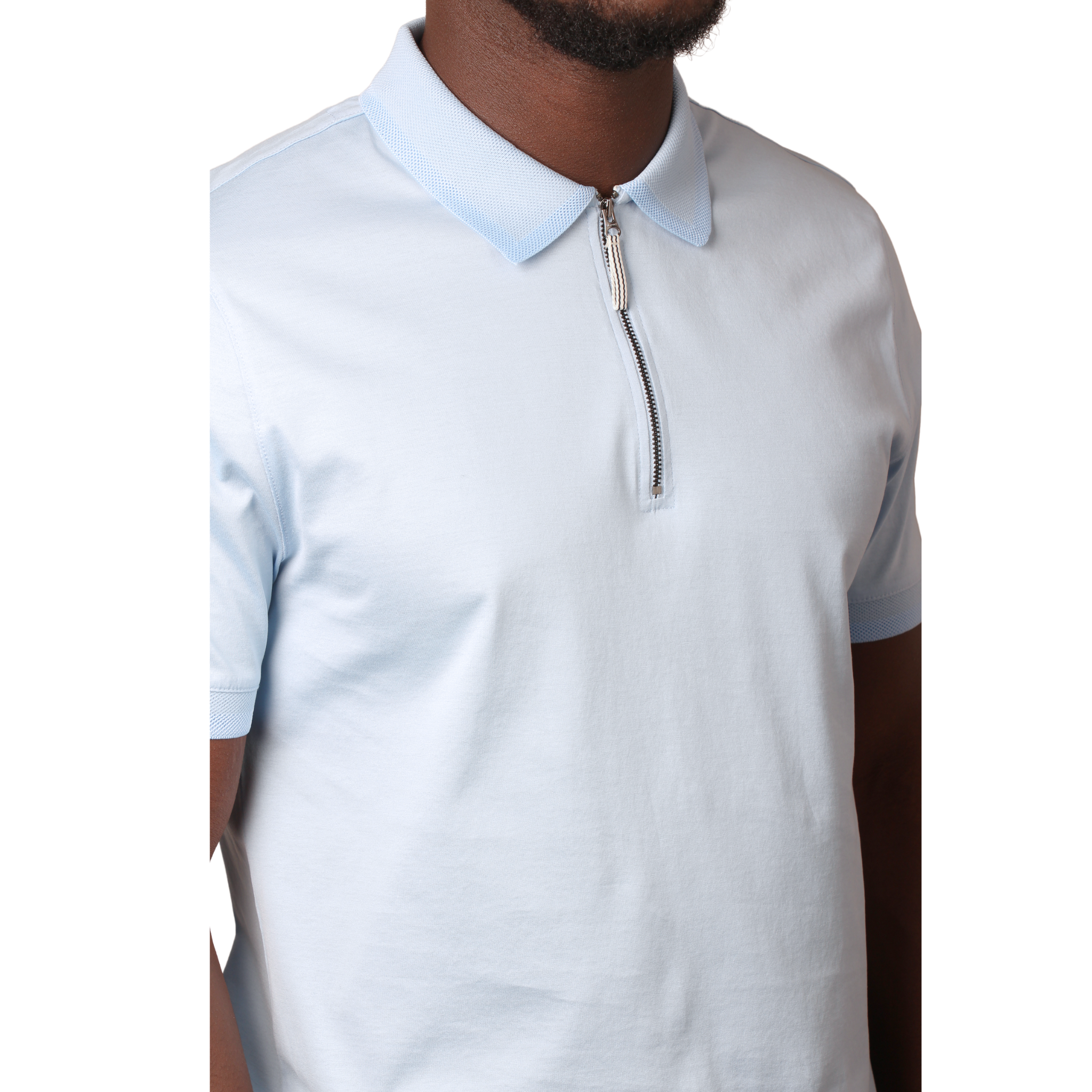 Mens Mercery Ice Water Regal Zip Neck S/s Polo Shirt