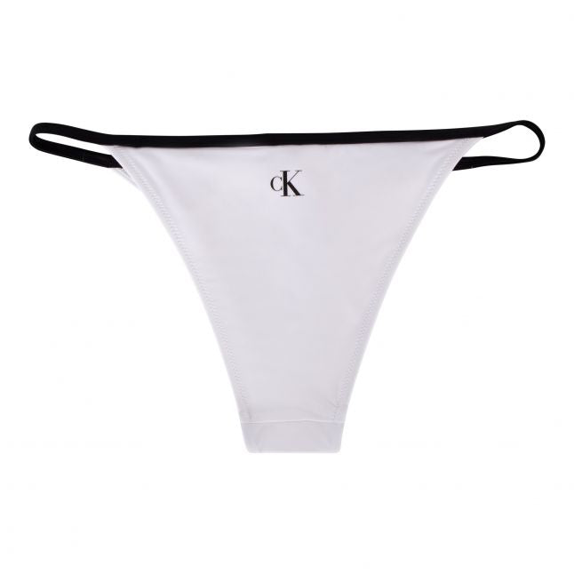 Womens Classic White Mono Graphic Brazilian Bikini