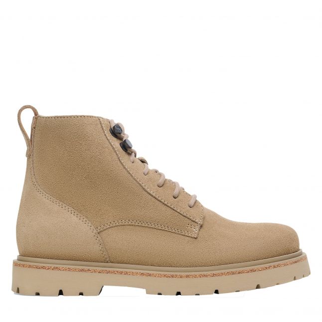 Womens Birkenstock Taupe Suede Highwood Lace Mid Boots