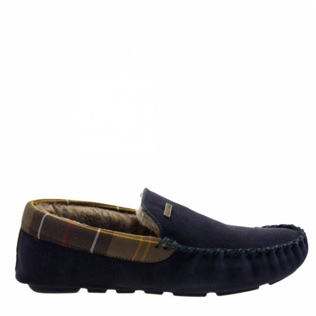 Mens Barbour Navy Monty Moccasin Slippers