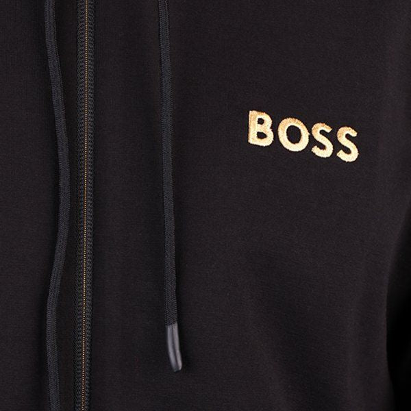 Mens BOSS Black Saggy 1 Zip Through Hoodie