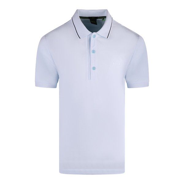 Mens BOSS Open Blue Paule 4 Slim S/s Polo