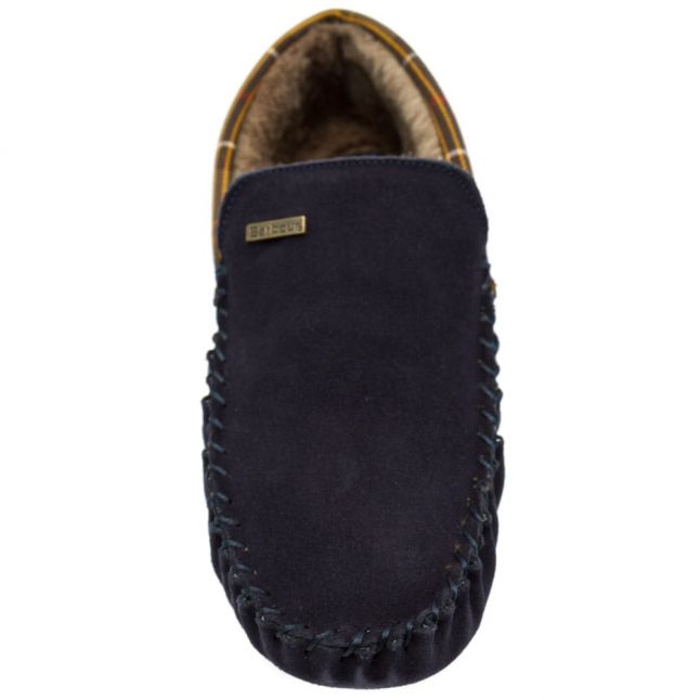 Mens Barbour Navy Monty Moccasin Slippers