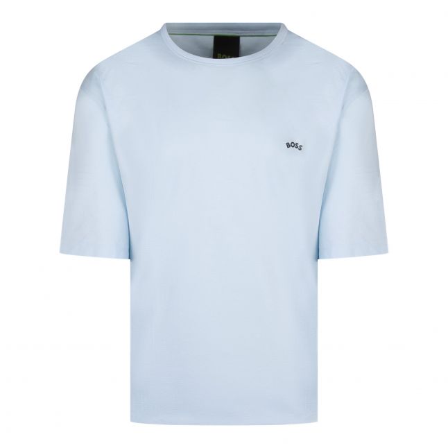 Mens BOSS Open Blue Tee Curved S/s T Shirt