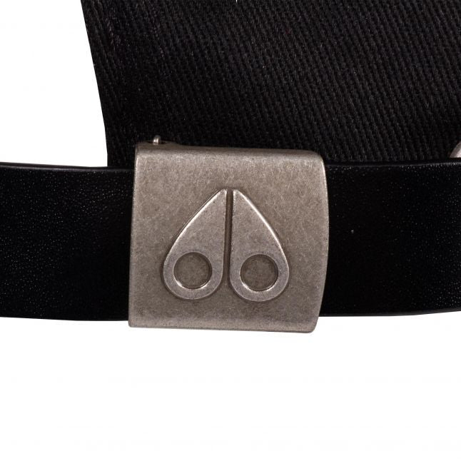 Mens Moose Knuckles Black/Nickel Logo Icon Cap
