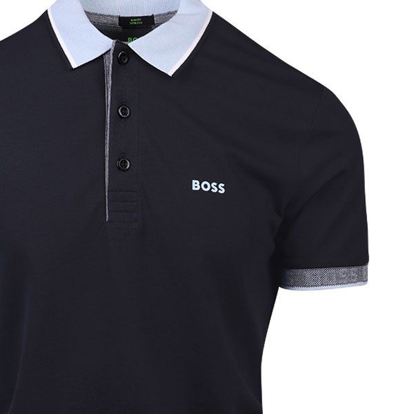 Mens BOSS Dark Blue/Blue Paule Slim Fit S/s Polo Shirt