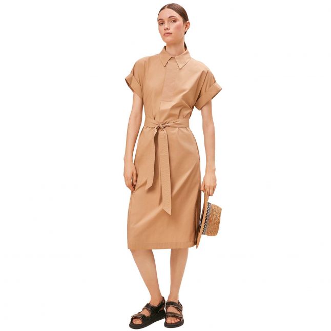 Womens Camel Clodie Shirt Midi Dress