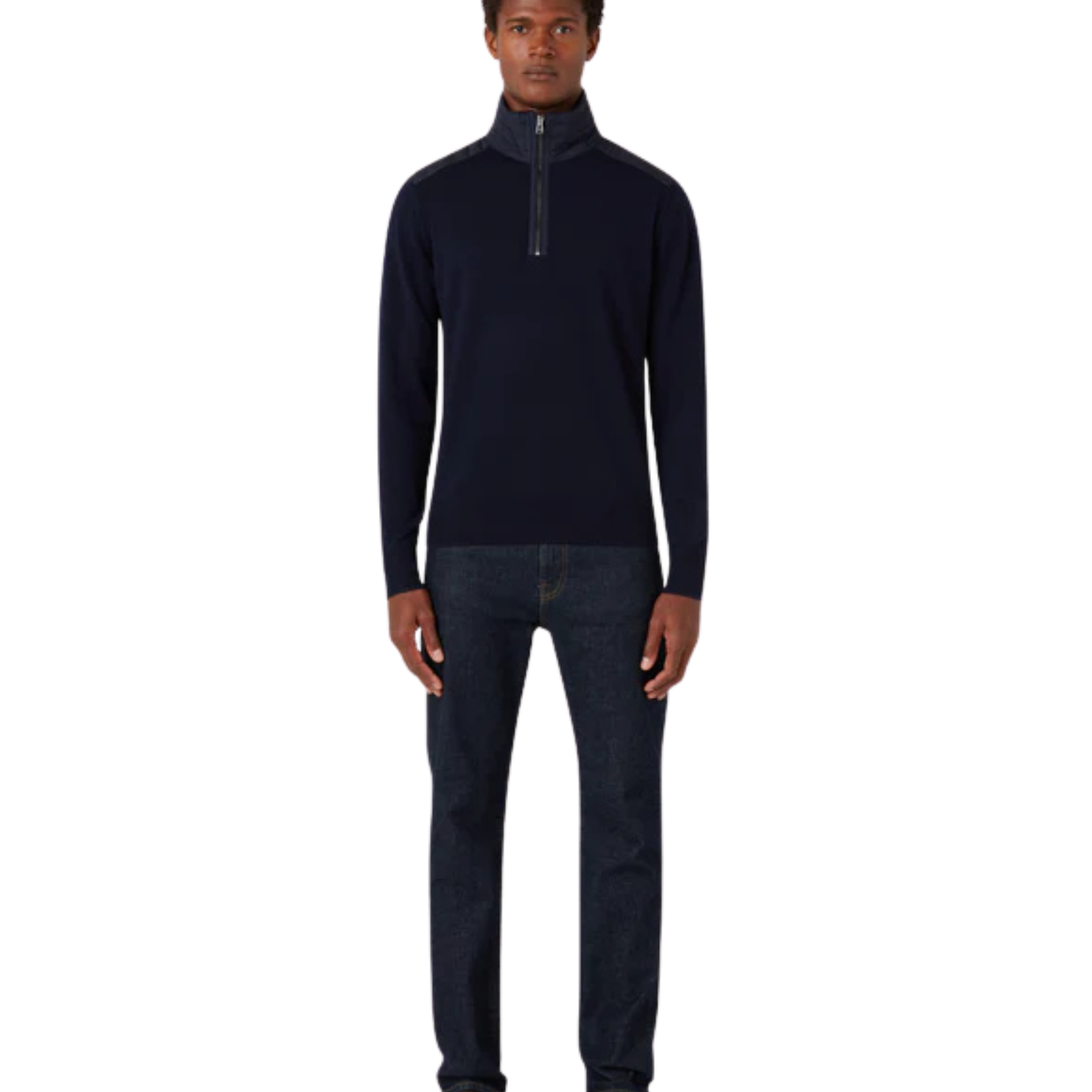 Mens Belstaff Dark Ink Kilmington Quarter Zip Knit Jumper