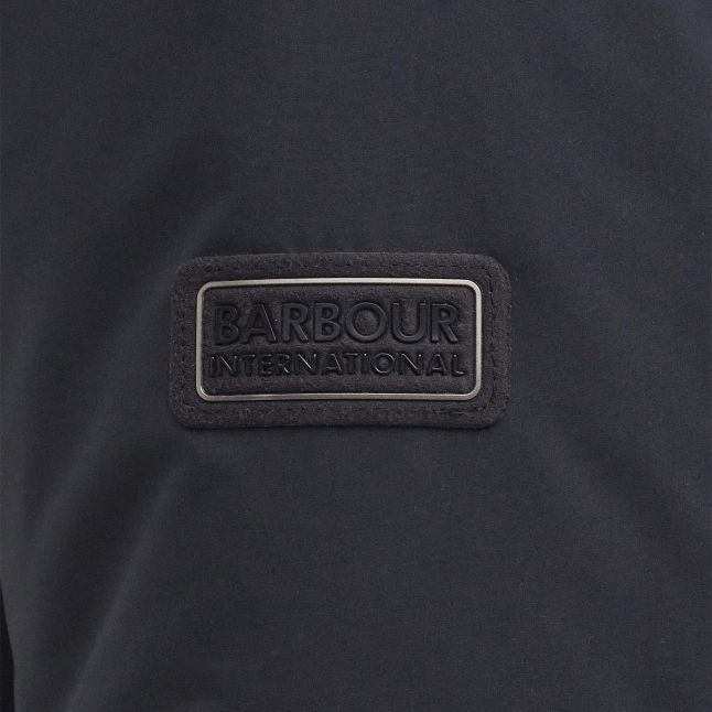 Mens Barbour International Black Distill Wadded Zip Overshirt