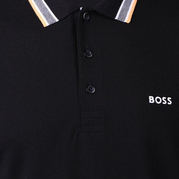 Mens BOSS Black Plisy L/s Polo Shirt