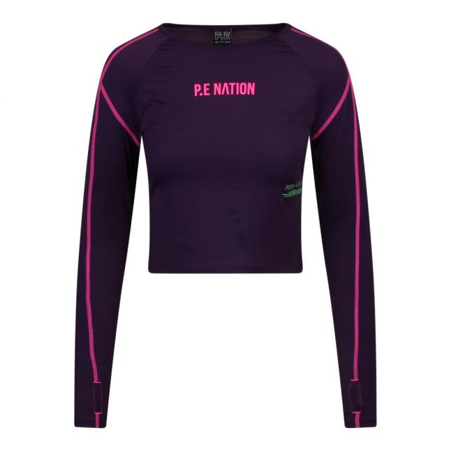 Womens P.E. Nation Purple Pennant Del Mar L/s Top