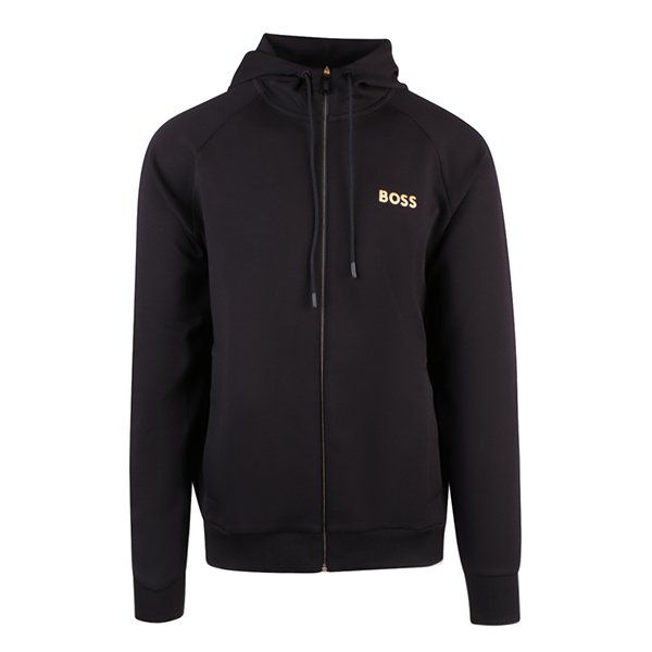 Mens BOSS Black Saggy 1 Zip Through Hoodie