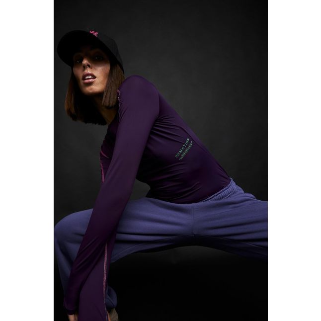 Womens P.E. Nation Purple Pennant Del Mar L/s Top