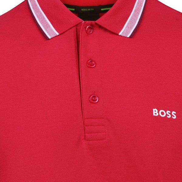 Mens BOSS Medium Red Paddy S/s Polo Shirt