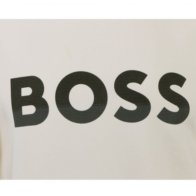 Mens BOSS Open White Salbo 1 Sweat Top