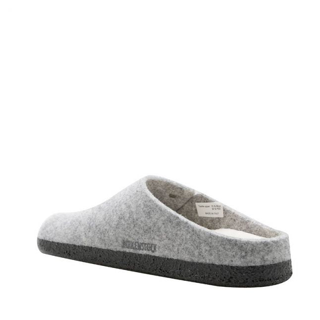 Womens Birkenstock Light Grey Felt Zermatt Shearling Slippers