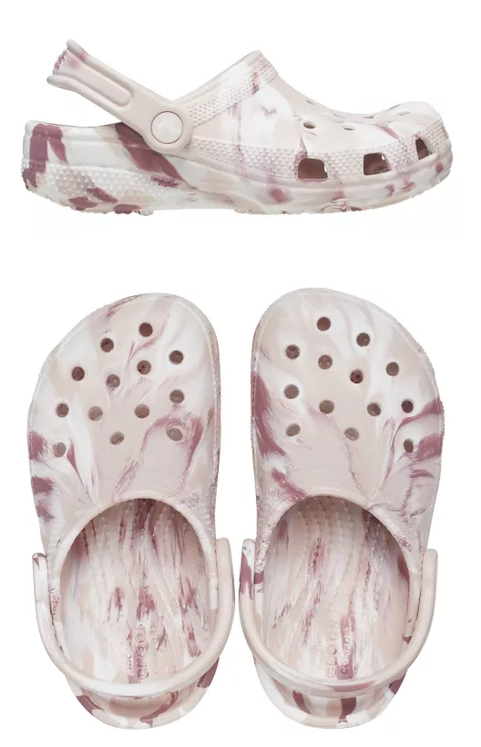 Pink Womens Marbled Crocs