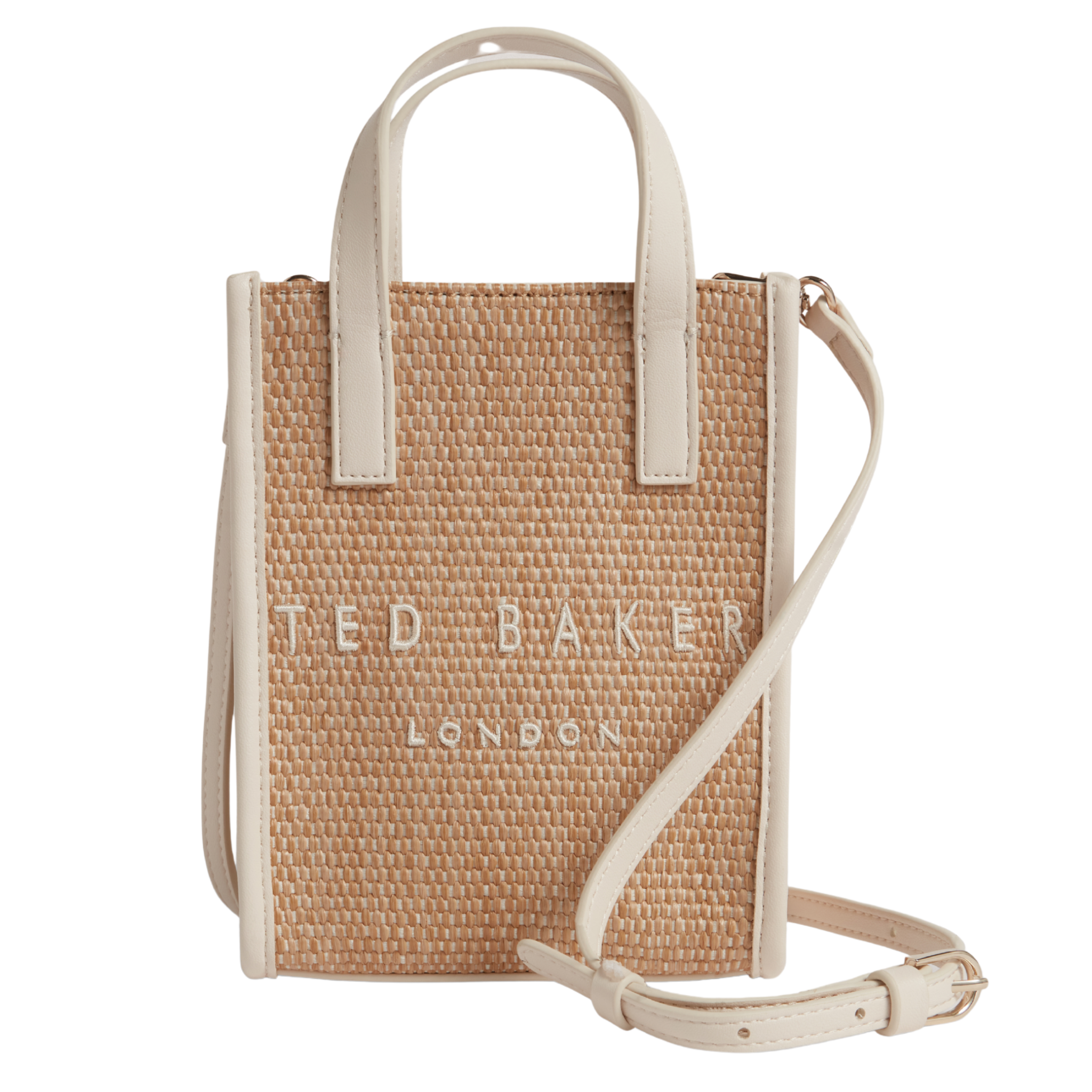 Womens Ted Baker Ivory Paulii Faux Raffia Mini Icon Bag