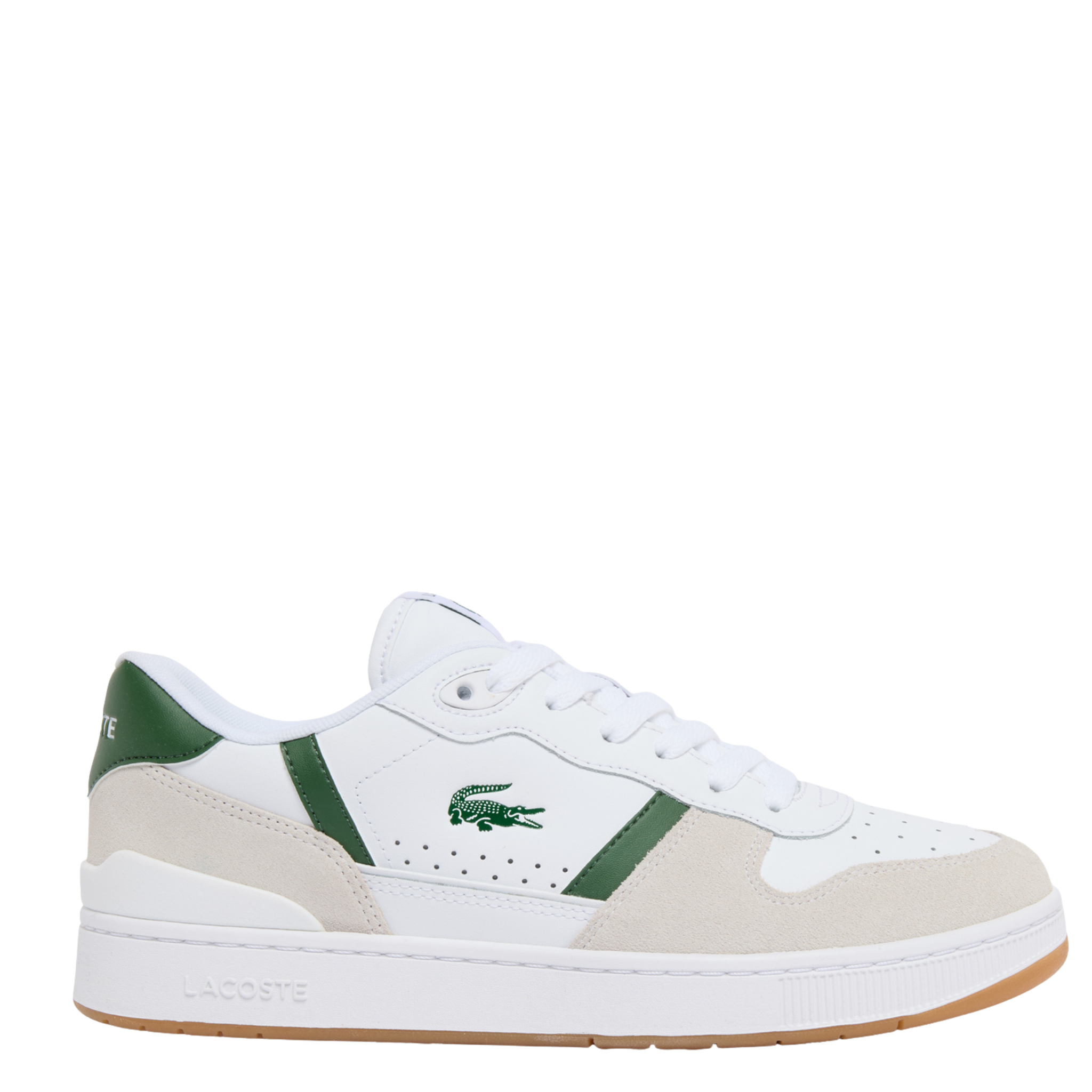 Mens Lacoste White/Gum T-Clip Set Trainers