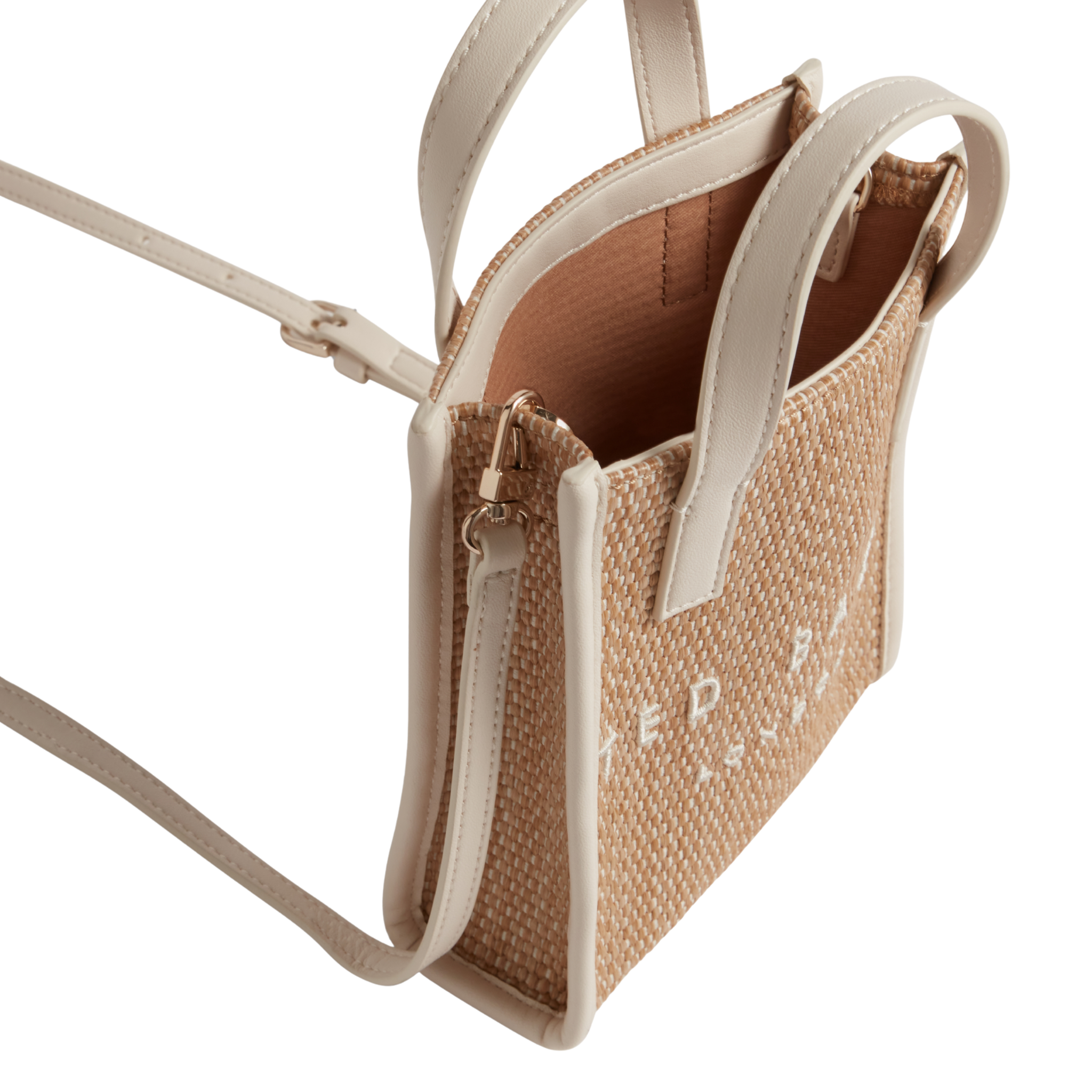 Womens Ted Baker Ivory Paulii Faux Raffia Mini Icon Bag