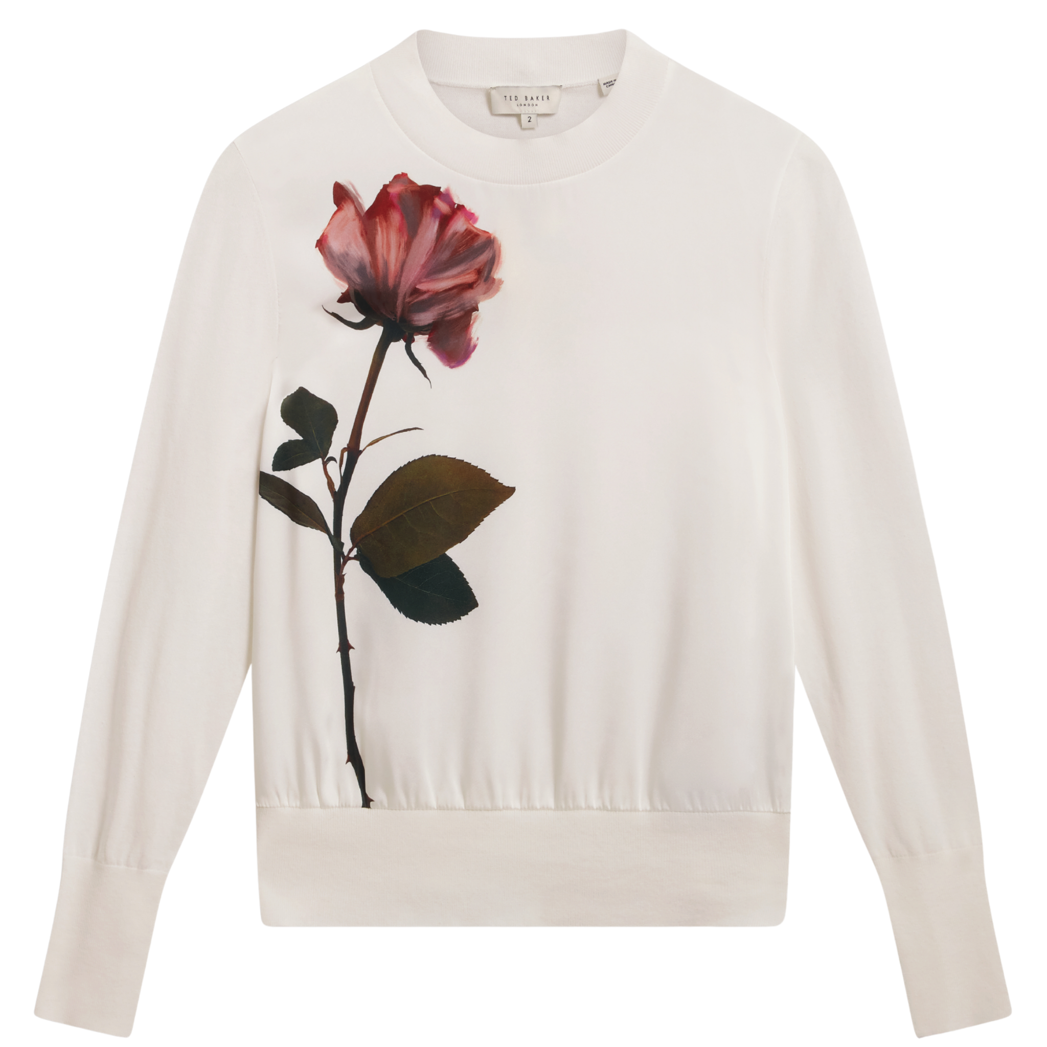 Womens Ted Baker Ivory Zuzaa Printed Woven Front Jumper