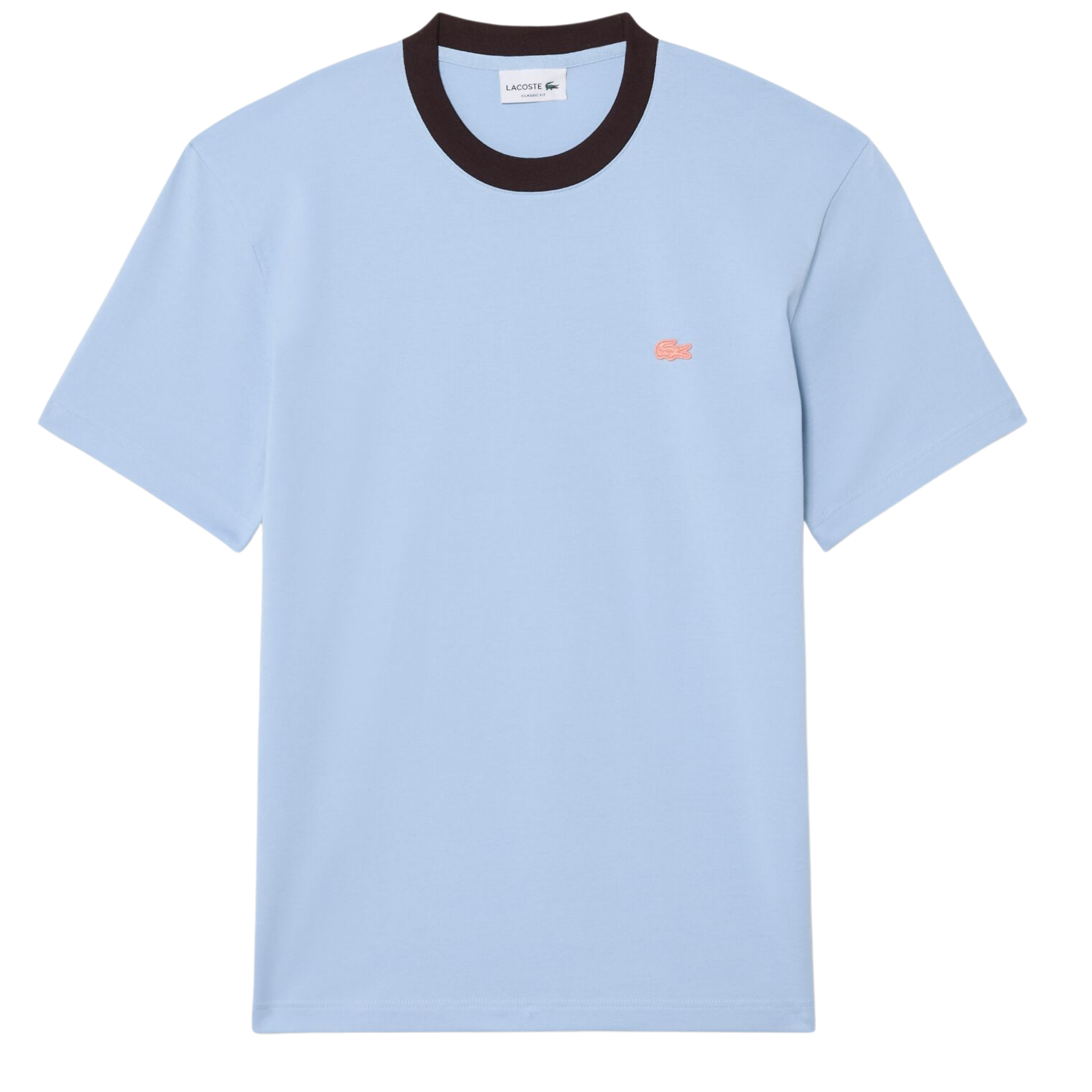 Mens Lacoste Chambray Contrast Rib Classic Fit S/s T Shirt