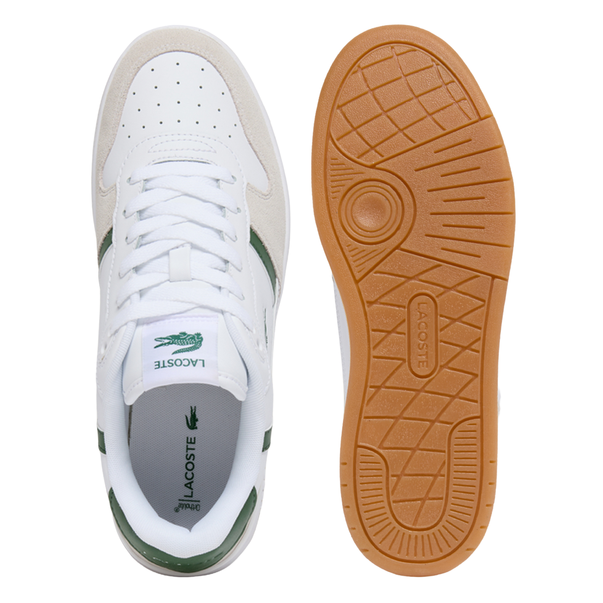 Mens Lacoste White/Gum T-Clip Set Trainers
