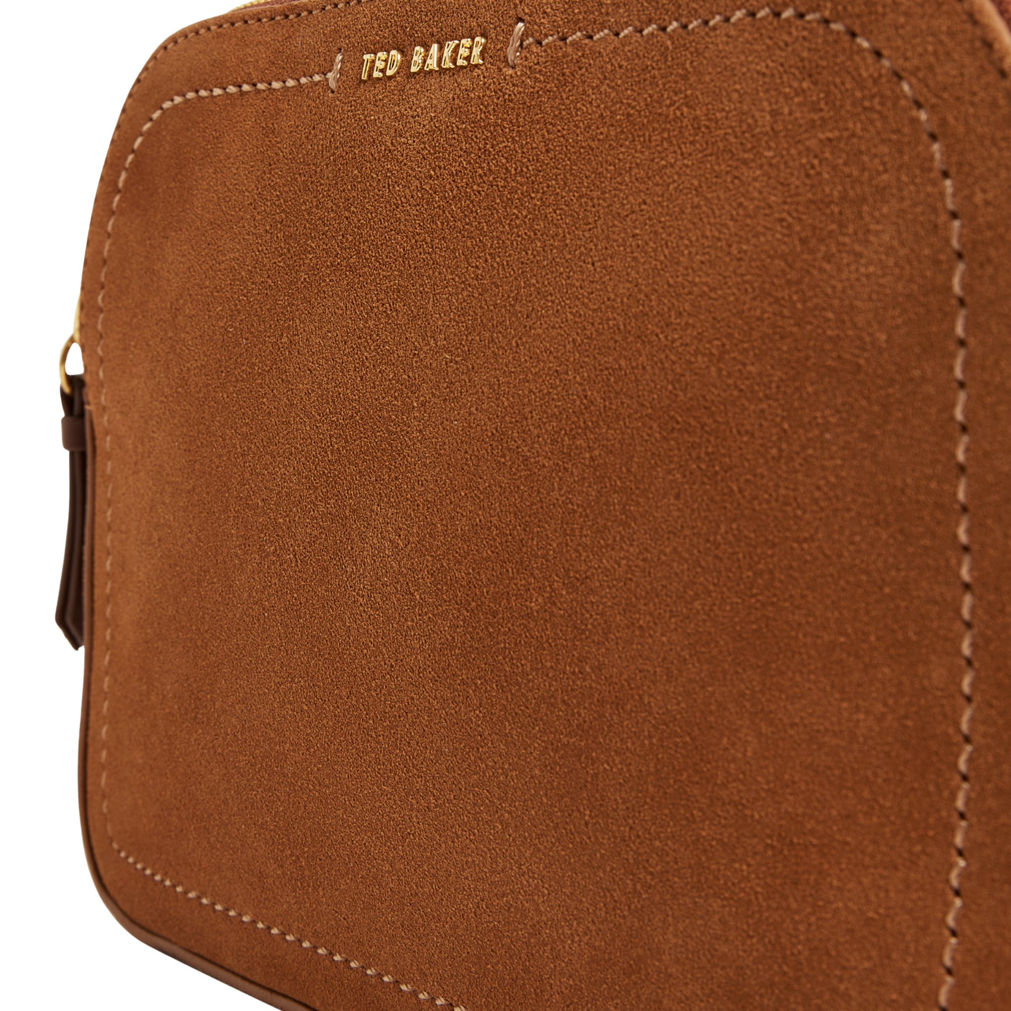 Womens Ted Baker Brown Shayane Webbing Suede Camera Bag