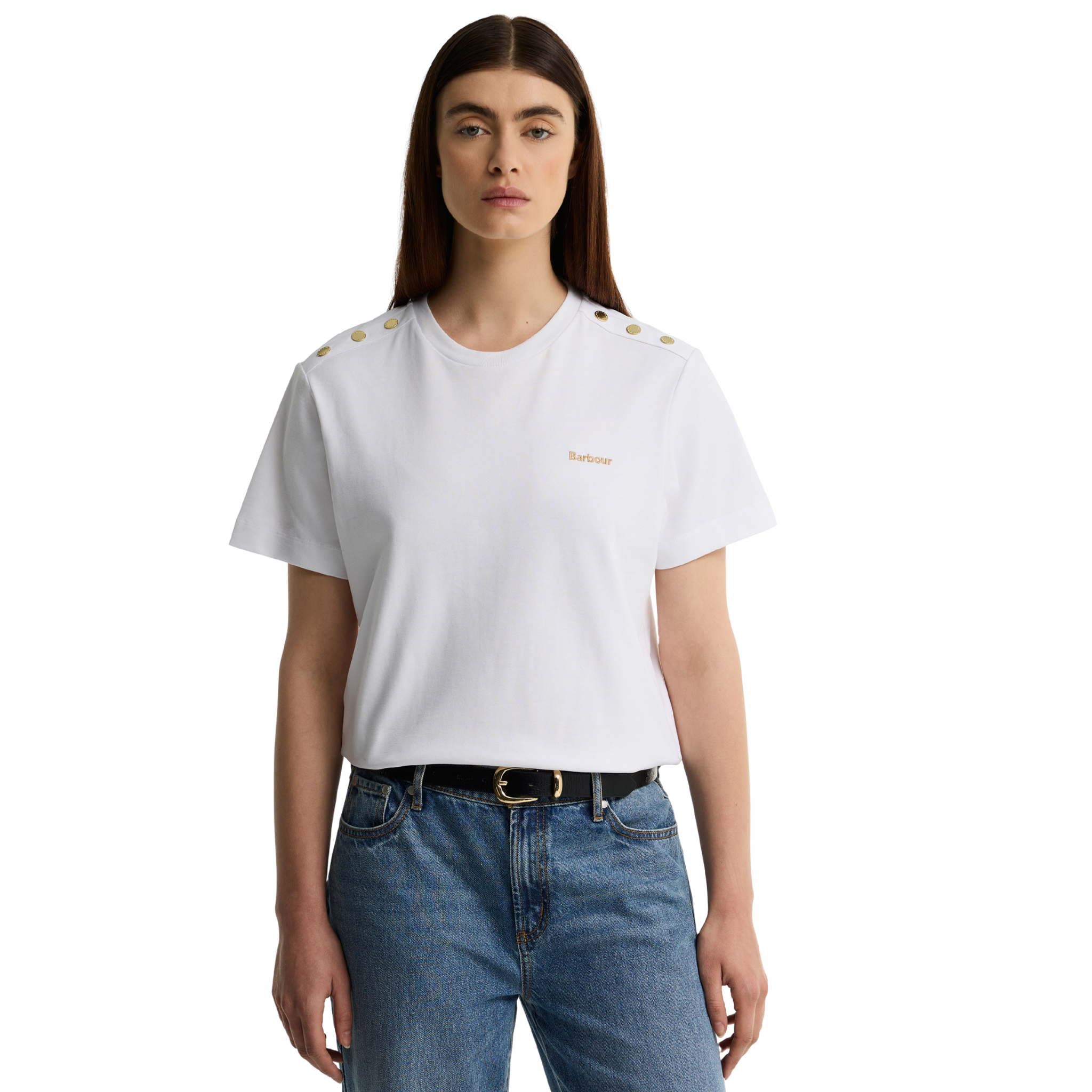 Womens Barbour White Alverstone S/s T Shirt