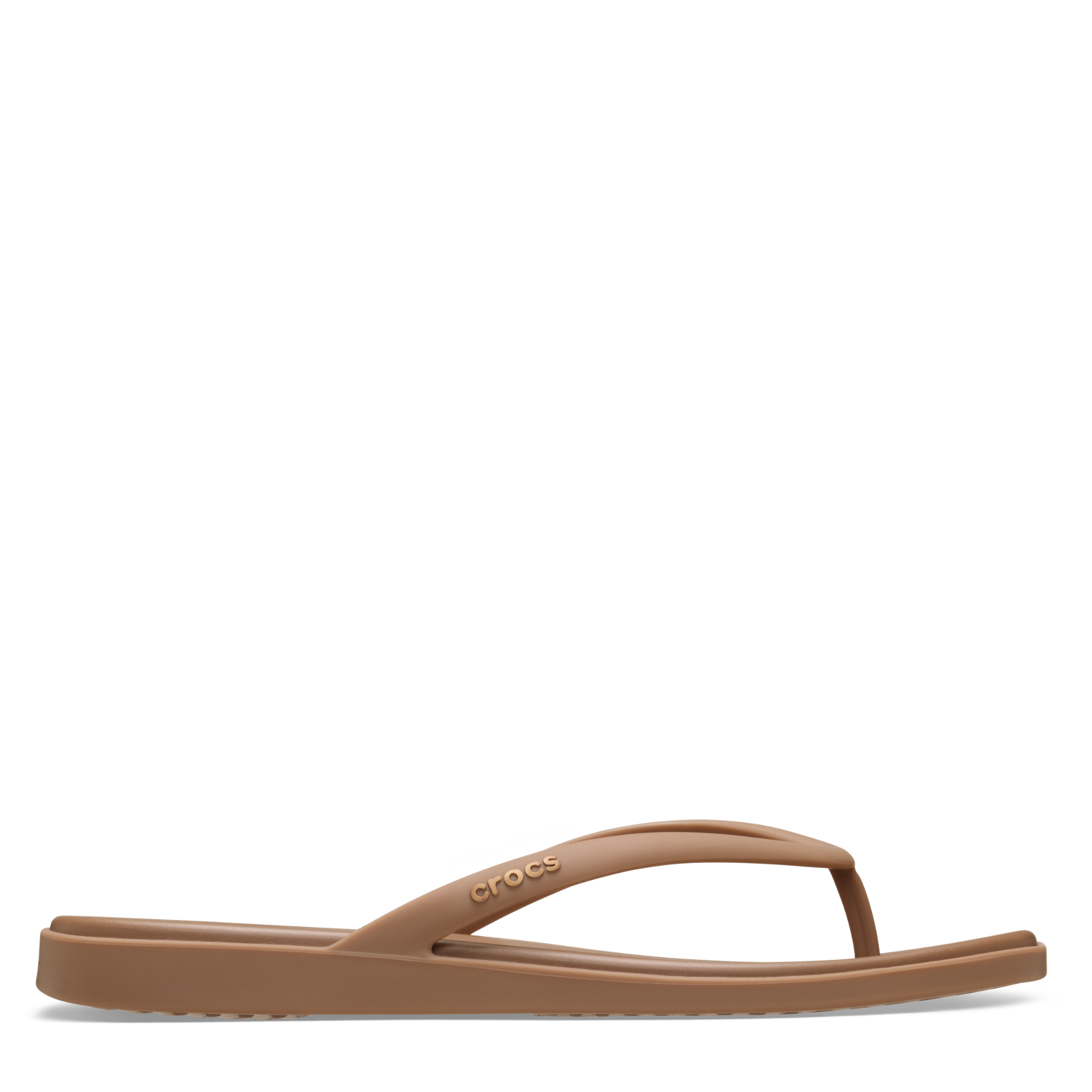 Womens Crocs Milk Chocolate Miami Flip Flops