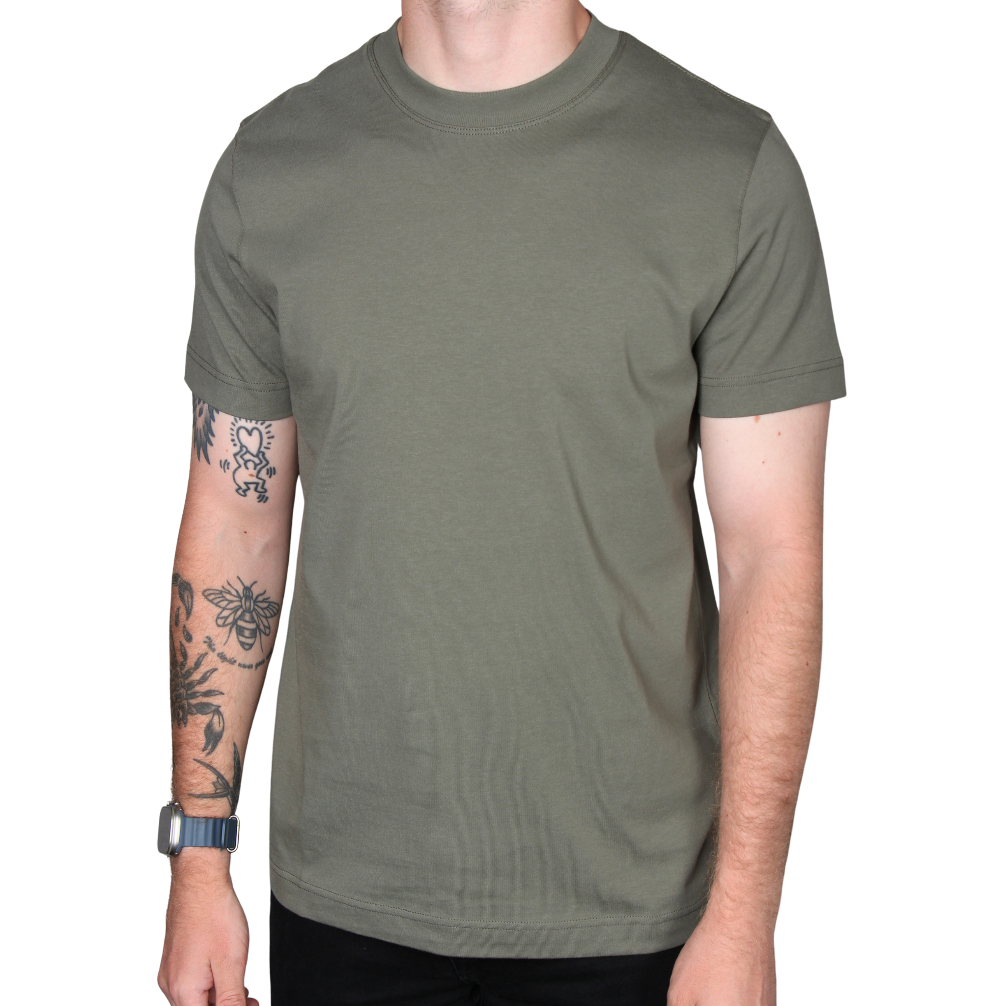 Mens Remus Uomo Khaki Regular Fit Organic Cotton S/s T Shirt