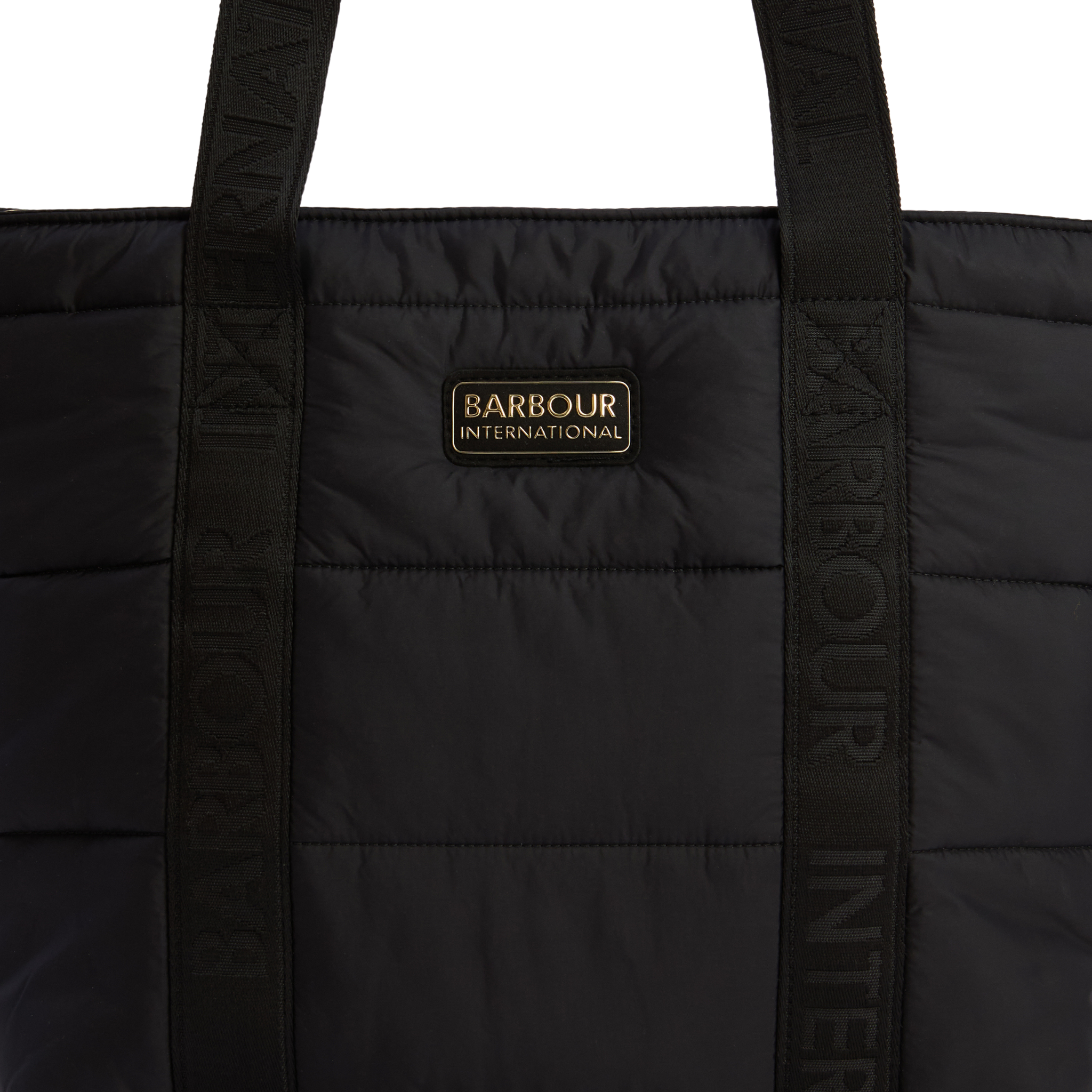 Womens Barbour International Black Monaco Quilt Tote Bag