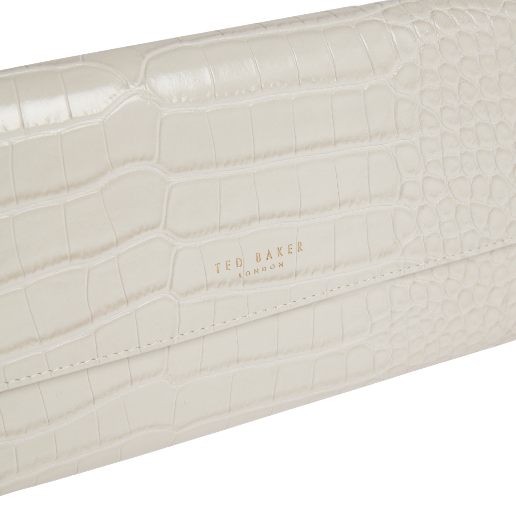 Womens Ted Baker Ivory Viviia Croc Effect Travel Wallet Clutch